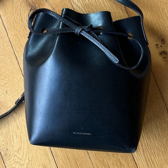 Mansur Gavriel Mini Bucket Bag Black/Ballerina - Picture 3 of 14